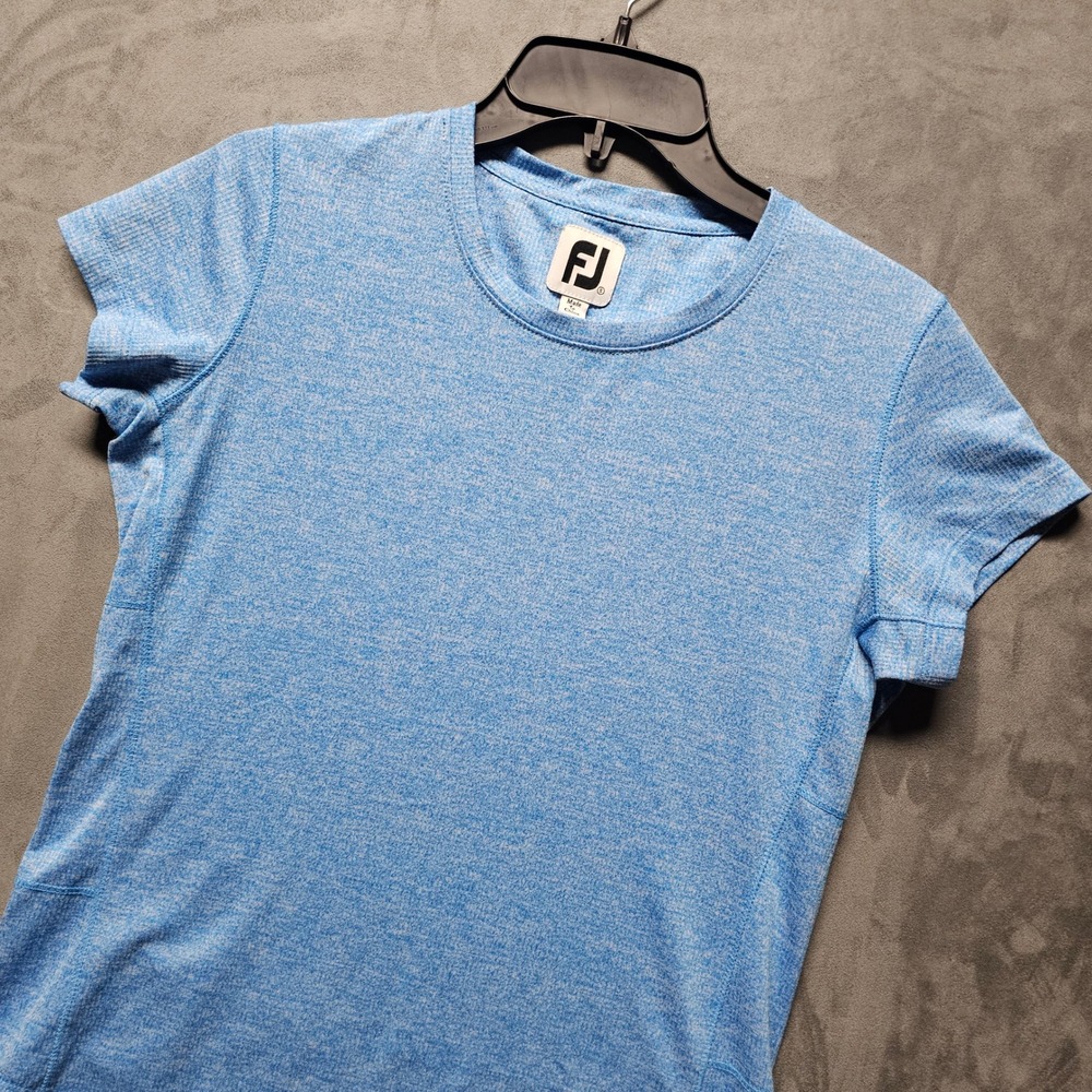 FootJoy Womens‎ Small Blue Heather Space Dye Performance Golf Shirt 1155380